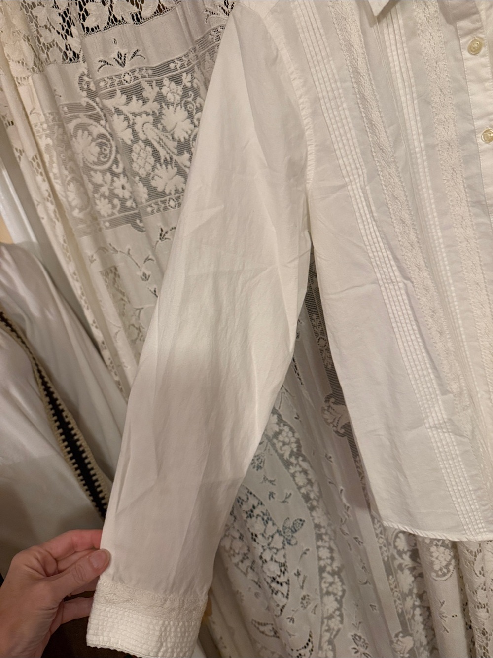 Charter Club white Button-Front Cotton Shirt - Picture 7 of 9